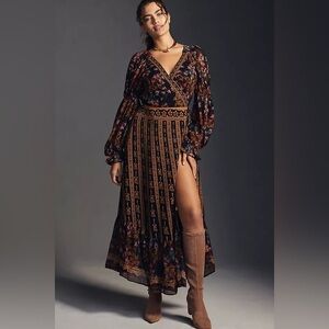 Farm Rio for Anthropologie Side Slit Maxi Dress Size S